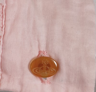 Lot 116 - A Vivienne Westwood pink cotton shirtdress, 'Cut, Slash & Pull' collection, Spring-Summer 1991