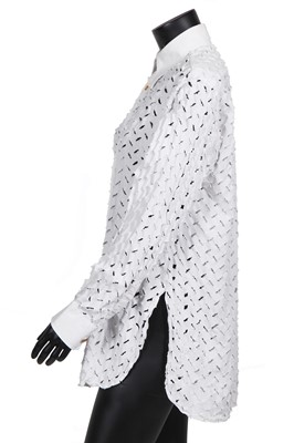 Lot 115 - A Vivienne Westwood white cutwork shirt, 'Cut, Slash & Pull' collection, Spring-Summer 1991
