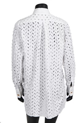 Lot 115 - A Vivienne Westwood white cutwork shirt, 'Cut, Slash & Pull' collection, Spring-Summer 1991