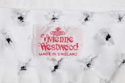 Lot 115 - A Vivienne Westwood white cutwork shirt, 'Cut, Slash & Pull' collection, Spring-Summer 1991