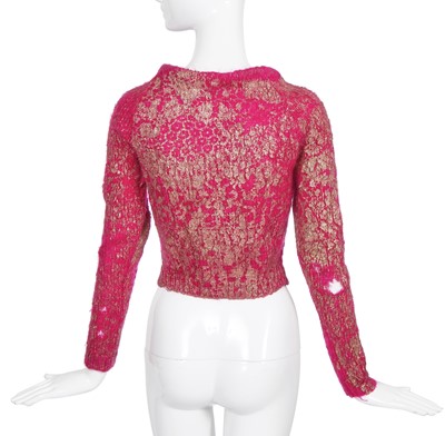 Lot 107 - A Vivienne Westwood knitted pink wool jumper, 'Always on Camera' collection, Autumn-Winter 1992-93