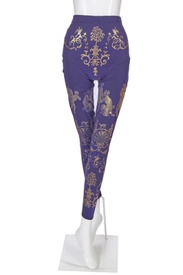 Lot 118 - A Vivienne Westwood purple acrylic stencilled ensemble, 'Portrait' collection, Autumn-Winter 1990-91