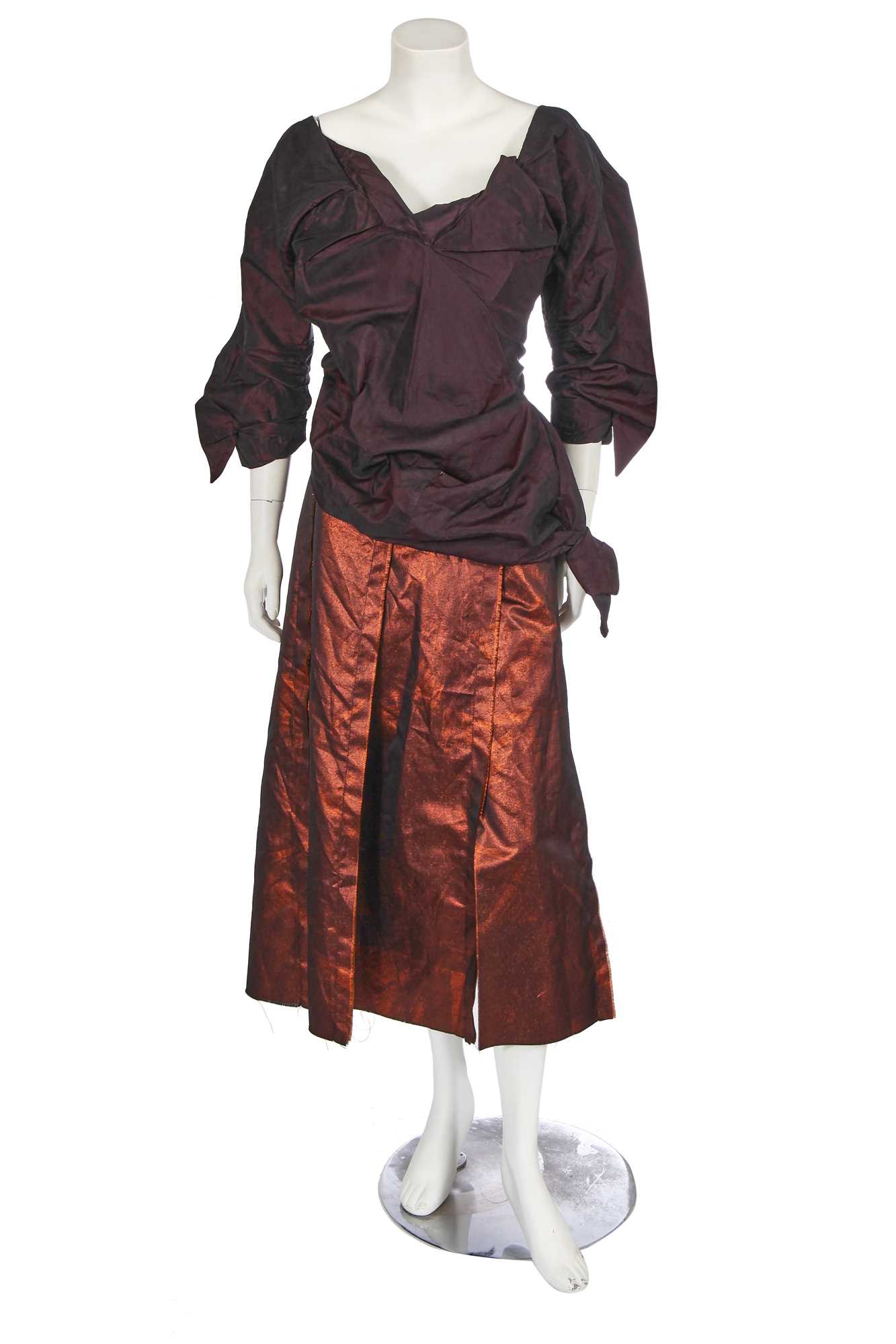 Lot 119 - A Vivienne Westwood taffeta corset blouse and skirt, 2000s
