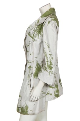 Lot 110 - A Vivienne Westwood 'grass stain' print linen-blend coat, 'Summertime' collection, Spring-Summer 2000