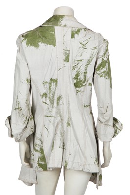 Lot 110 - A Vivienne Westwood 'grass stain' print linen-blend coat, 'Summertime' collection, Spring-Summer 2000