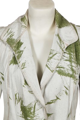 Lot 110 - A Vivienne Westwood 'grass stain' print linen-blend coat, 'Summertime' collection, Spring-Summer 2000