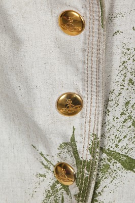 Lot 110 - A Vivienne Westwood 'grass stain' print linen-blend coat, 'Summertime' collection, Spring-Summer 2000
