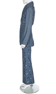 Lot 187 - A Malcolm Hall men's embroidered denim suit, mid-1970s