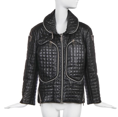 Lot 241 - An Issey Miyake quilted leather jacket, Autumn-Winter 1991-92