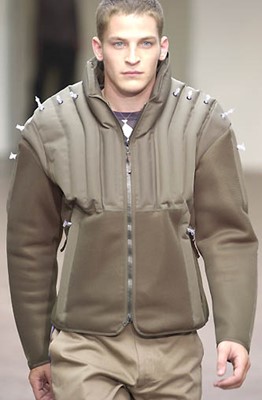 Lot 47 - An Issey Miyake men's black polyester and mesh inflatable jacket, Spring-Summer 2001