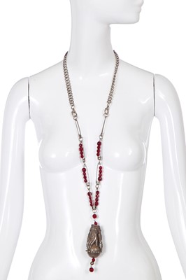 Lot 211 - A Jean Paul Gaultier beaded safety-pin necklace, 1990s