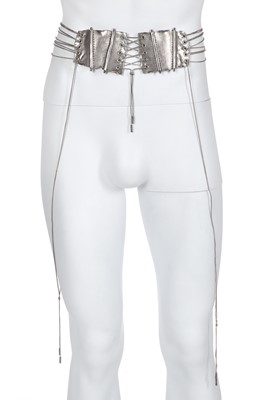 Lot 102 - A Jean Paul Gaultier sterling silver corset belt, probably 1990s