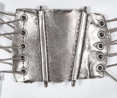 Lot 102 - A Jean Paul Gaultier sterling silver corset belt, probably 1990s