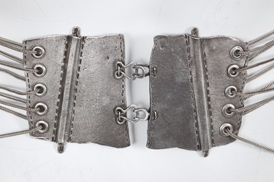 Lot 102 - A Jean Paul Gaultier sterling silver corset belt, probably 1990s