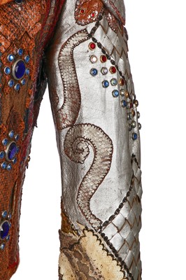 Lot 189 - David Allen of Carmen's custom-made patchwork snakeskin and fur jacket, 1973
