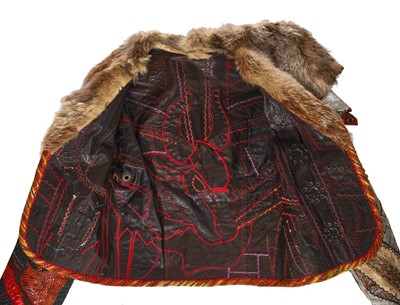 Lot 189 - David Allen of Carmen's custom-made patchwork snakeskin and fur jacket, 1973