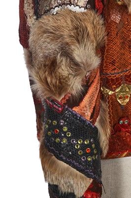 Lot 189 - David Allen of Carmen's custom-made patchwork snakeskin and fur jacket, 1973