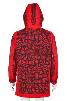 Lot 5 - A Louis Vuitton by Kim Jones men's printed red parka, Autumn-Winter 2015-16