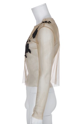 Lot 78 - An Alexander McQueen embroidered mesh top, circa 1997-1998