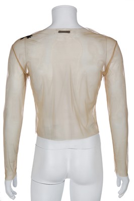 Lot 78 - An Alexander McQueen embroidered mesh top, circa 1997-1998