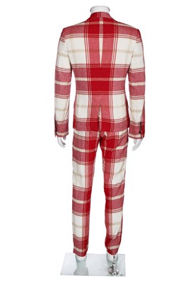 Lot 4 - A Vivienne Westwood men's red tartan viscose-blend suit, 2017
