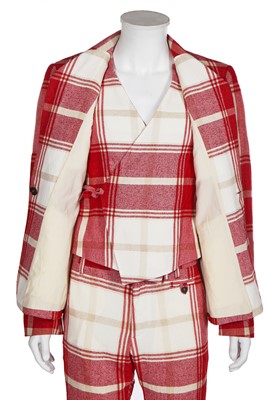 Lot 4 - A Vivienne Westwood men's red tartan viscose-blend suit, 2017