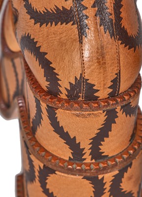 Lot 6 - A pair of Vivienne Westwood tan leather 'clomper' platform boots, circa 2013
