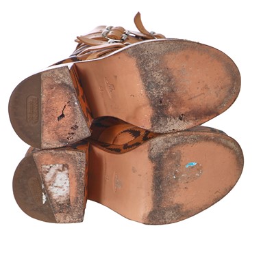 Lot 6 - A pair of Vivienne Westwood tan leather 'clomper' platform boots, circa 2013
