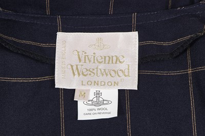 Lot 27 - A Vivienne Westwood men's checked navy wool bondage suit, 2000s