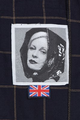 Lot 27 - A Vivienne Westwood men's checked navy wool bondage suit, 2000s
