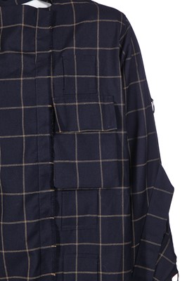 Lot 27 - A Vivienne Westwood men's checked navy wool bondage suit, 2000s