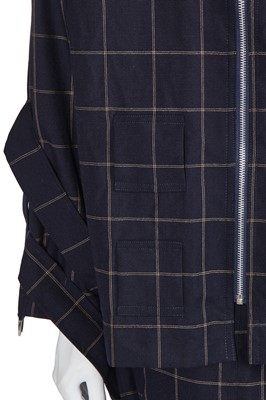Lot 27 - A Vivienne Westwood men's checked navy wool bondage suit, 2000s