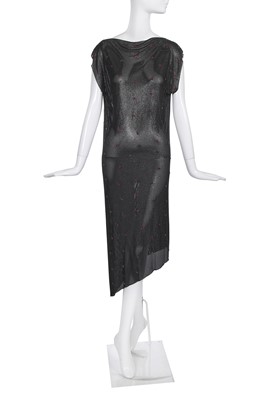 Lot 309 - A Gianni Versace Oroton gunmetal-grey evening dress, circa 1984