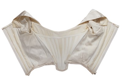 Lot 113 - A Vivienne Westwood white long-sleeved boulle-print corset, 'Dressing Up' collection, Autumn-Winter 1991-92