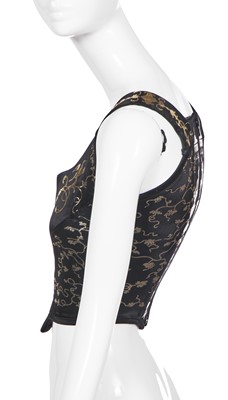 Lot 117 - A Vivienne Westwood black satin 'boulle' print corset, 'Portrait' collection