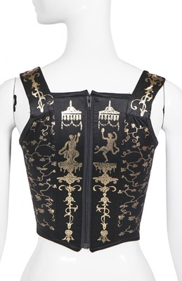 Lot 117 - A Vivienne Westwood black satin 'boulle' print corset, 'Portrait' collection