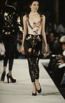 Lot 119 - A Vivienne Westwood printed lycra corset, 'Portrait' collection, Autumn-Winter 1990-91