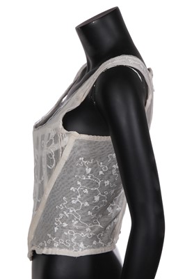 Lot 110 - A Vivienne Westwood flocked tulle 'Boulle' corset, probably 'Salon' collection, Spring-Summer 1992