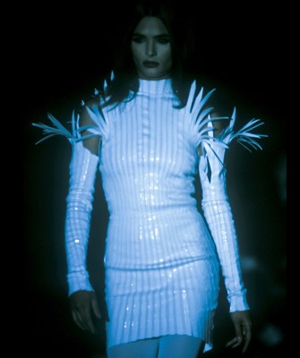 Lot 139 - A Thierry Mugler black vinyl 'Spike' dress, Autumn-Winter 1990-91