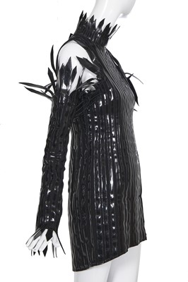 Lot 139 - A Thierry Mugler black vinyl 'Spike' dress, Autumn-Winter 1990-91
