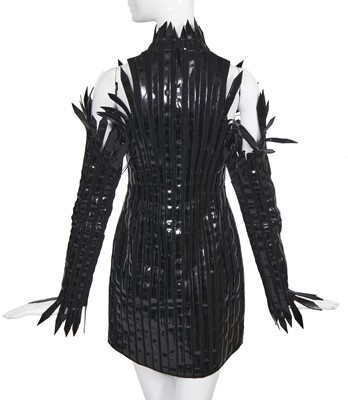 Lot 139 - A Thierry Mugler black vinyl 'Spike' dress, Autumn-Winter 1990-91
