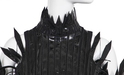 Lot 139 - A Thierry Mugler black vinyl 'Spike' dress, Autumn-Winter 1990-91