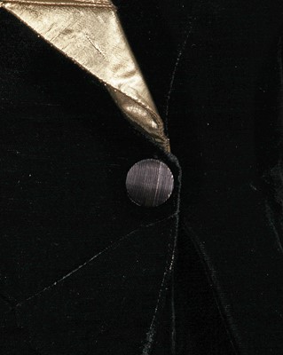Lot 140 - A Thierry Mugler black velvet and gold lamé suit, circa 1`990