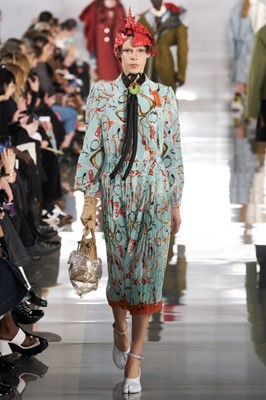 Lot 75 - A Maison Margiela by John Galliano printed silk dress, Autumn-Winter 2020-21