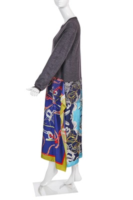 Lot 76 - A Maison Margiela by John Galliano printed wool and silk dress, Autumn-Winter 2020-21