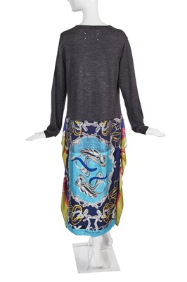 Lot 76 - A Maison Margiela by John Galliano printed wool and silk dress, Autumn-Winter 2020-21
