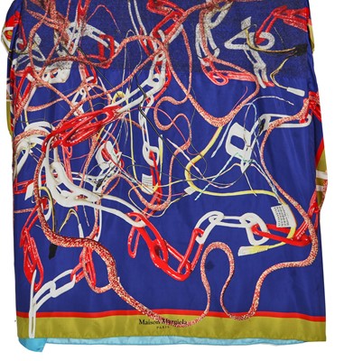 Lot 76 - A Maison Margiela by John Galliano printed wool and silk dress, Autumn-Winter 2020-21