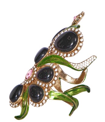 Lot 66 - An Yves Saint Laurent enamel and faux-gemstone cuff bracelet, Spring Summer 2004