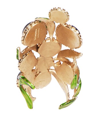 Lot 66 - An Yves Saint Laurent enamel and faux-gemstone cuff bracelet, Spring Summer 2004