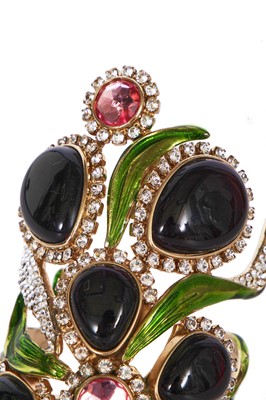 Lot 66 - An Yves Saint Laurent enamel and faux-gemstone cuff bracelet, Spring Summer 2004
